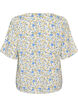 Kurz&auml;rmelige Bluse aus Baumwolle mit V-Ausschnitt, Blau, Packshot image number 1
