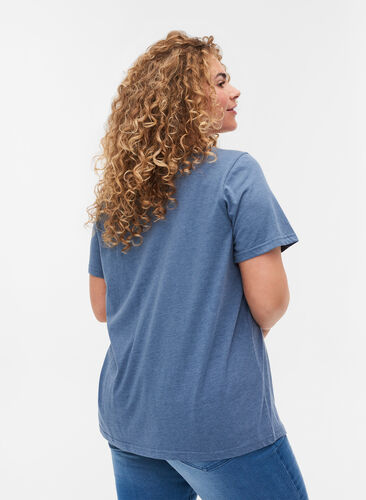 Meliertes T-Shirt mit Print und kurzen Ärmeln, Bering Sea Mel., Model image number 1