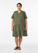Kurzes A-Linien-Kleid aus Baumwollmusselin, Gr&uuml;n, Model image number 1