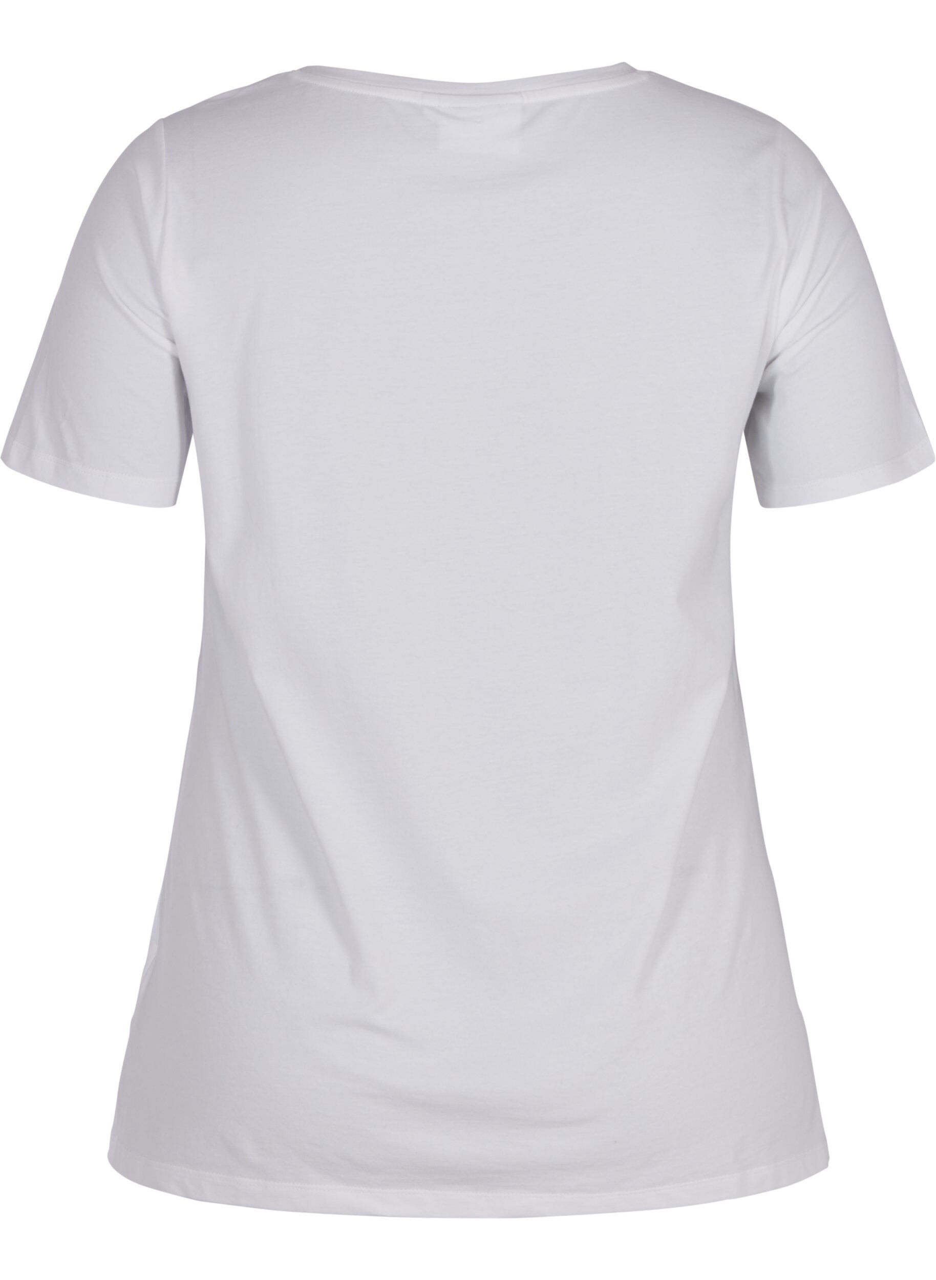 Zizzi Basic T-Shirt, Bright White, Packshot image number 1