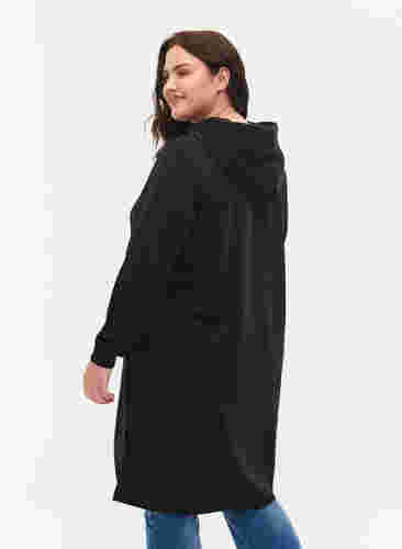 Pulloverkleid mit Kapuze und Schlitz, Black, Model image number 1