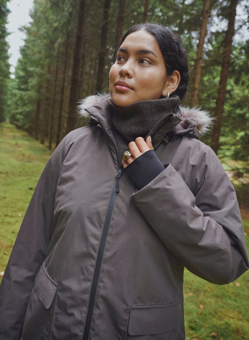 Wasserdichter Parka mit Kapuze, Braun, Image image number 0