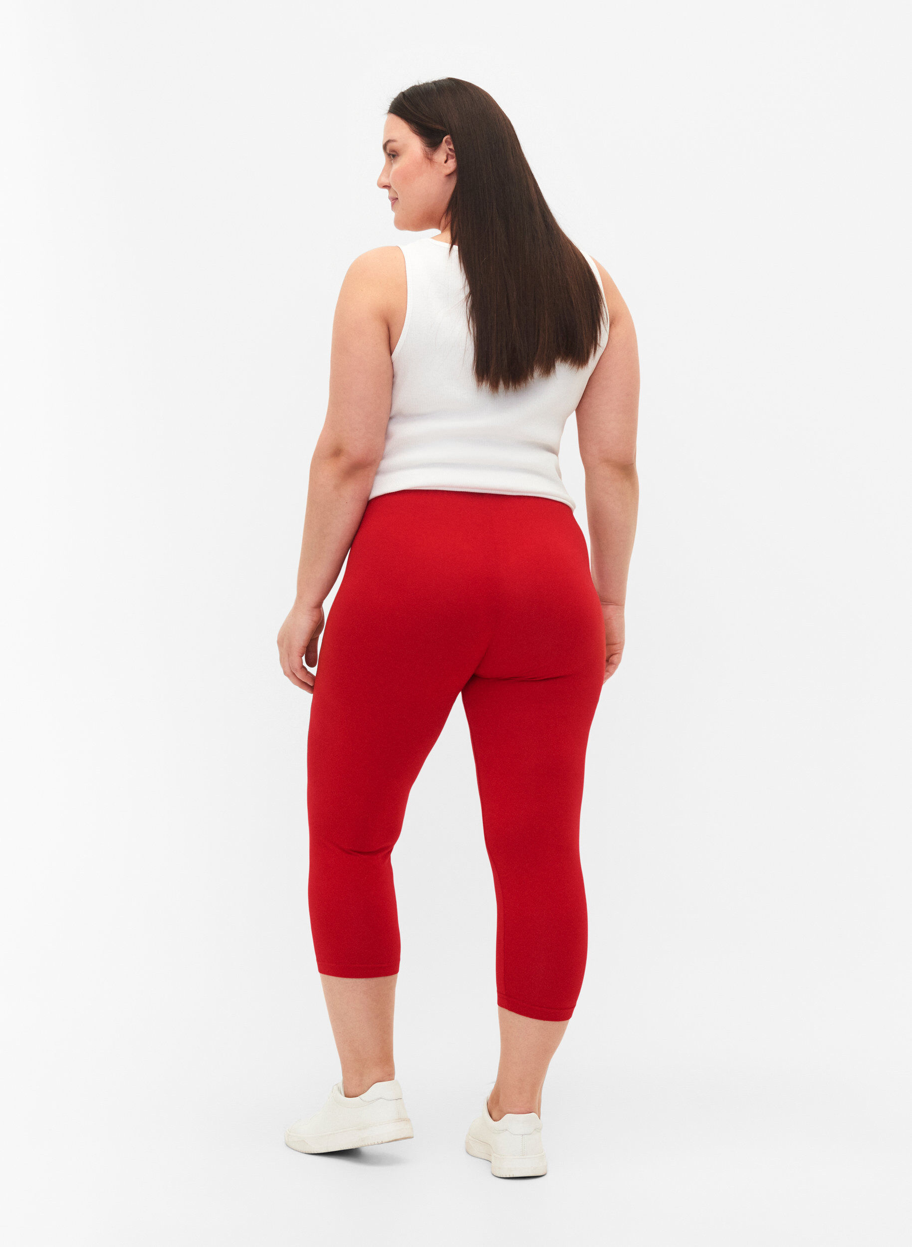 Zizzi Basic 3/4-Leggings aus Viskose, Rot, Model image number 2