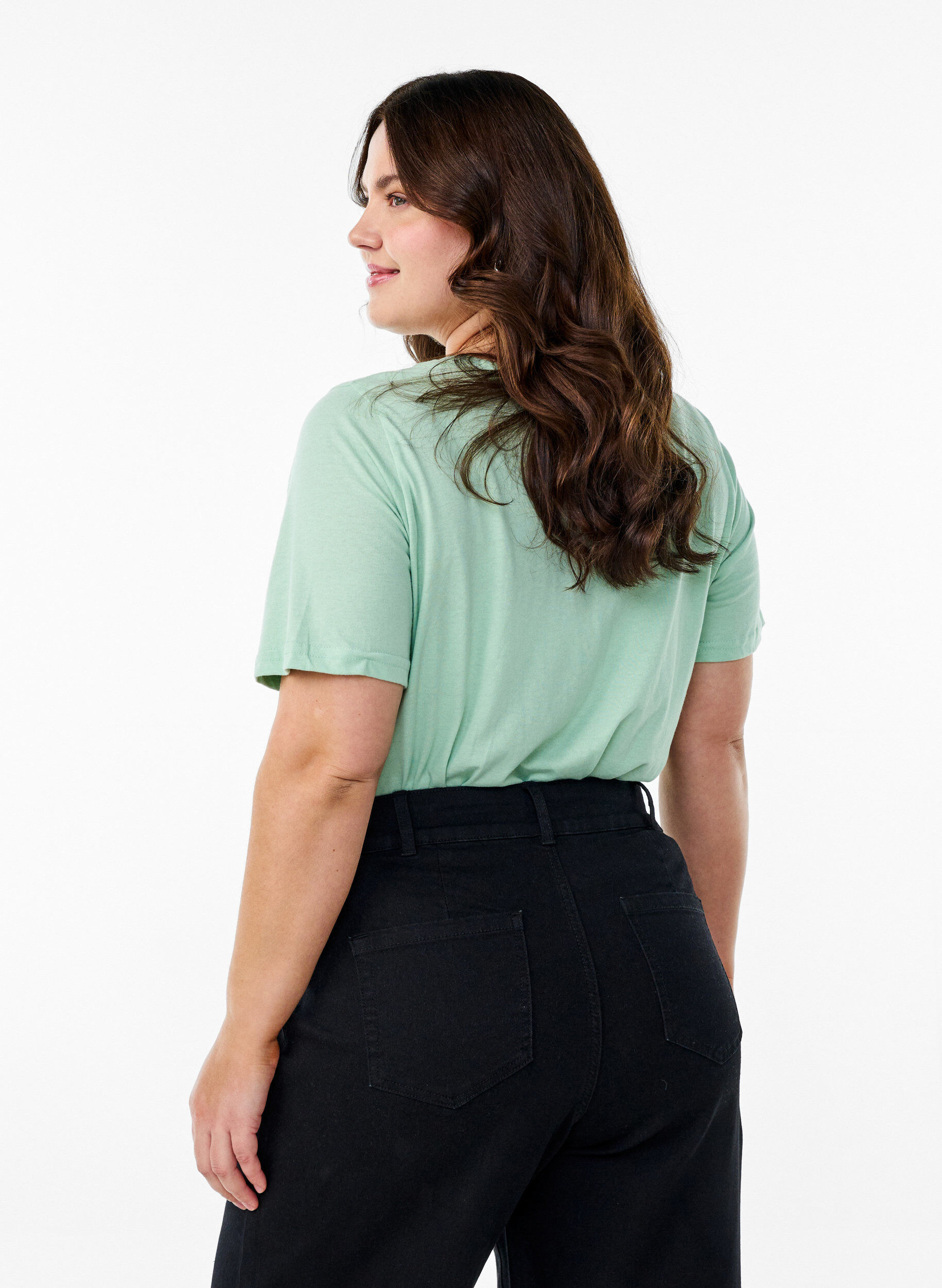 Zizzi FLASH - T-Shirt mit Print, Gr&uuml;n, Model image number 2