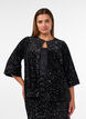 Strickjacke mit Pailletten und 3/4-&Auml;rmeln, Schwarz, Model image number 0