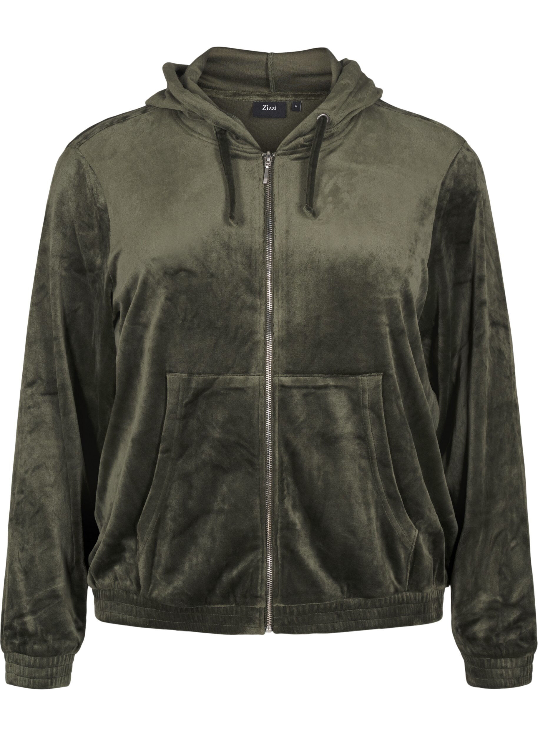 Zizzi Velours-Strickjacke mit Kapuze, Rosin, Packshot image number 0