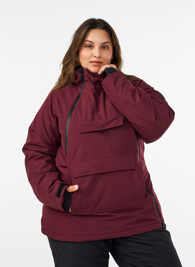 Funktioneller Ski-Anorak mit Kapuze, Rot, Model image number 0