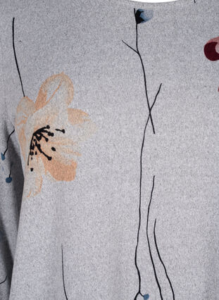 Gestreifte Bluse mit langen Ärmeln, LGM Flower AOP, Packshot image number 2