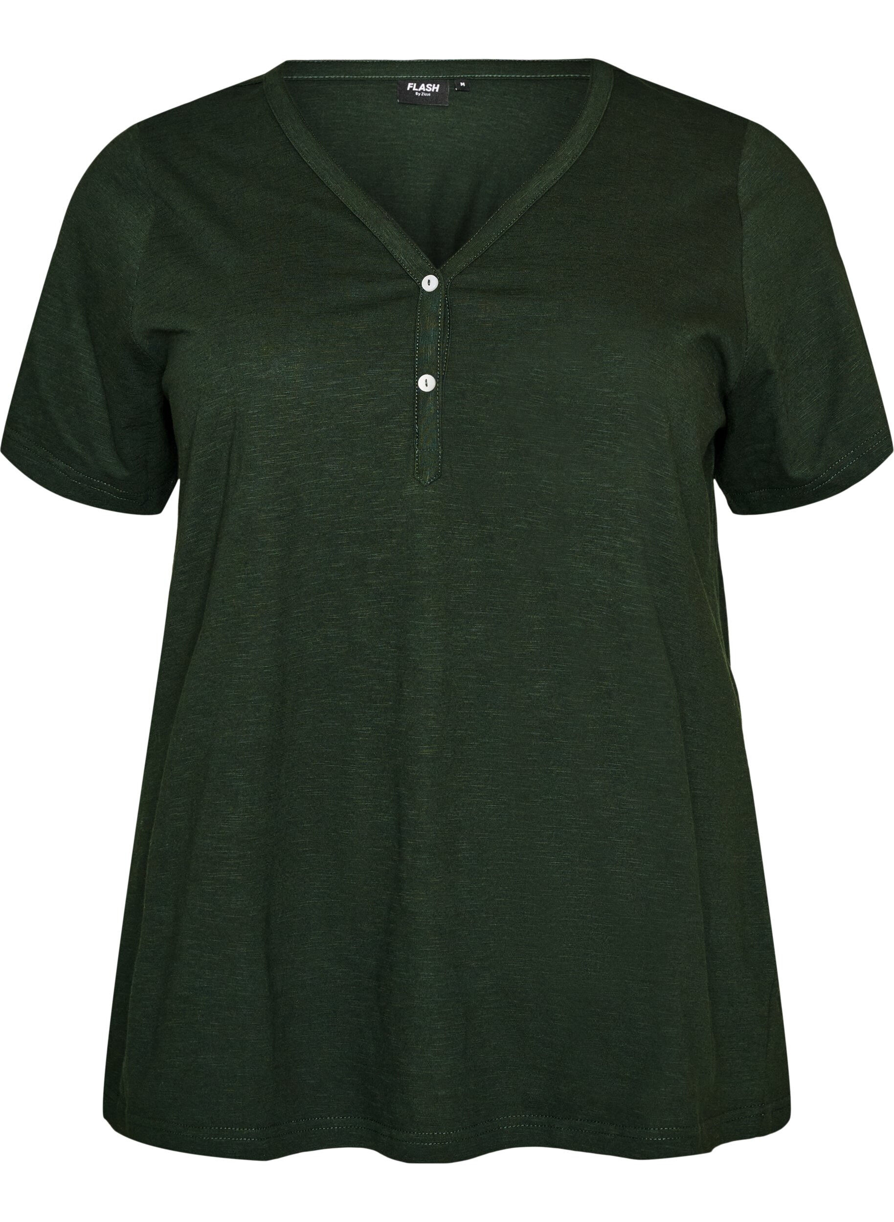 ZizziT-Shirt mit Knopfleiste, Gr&uuml;n, Packshot image number 0