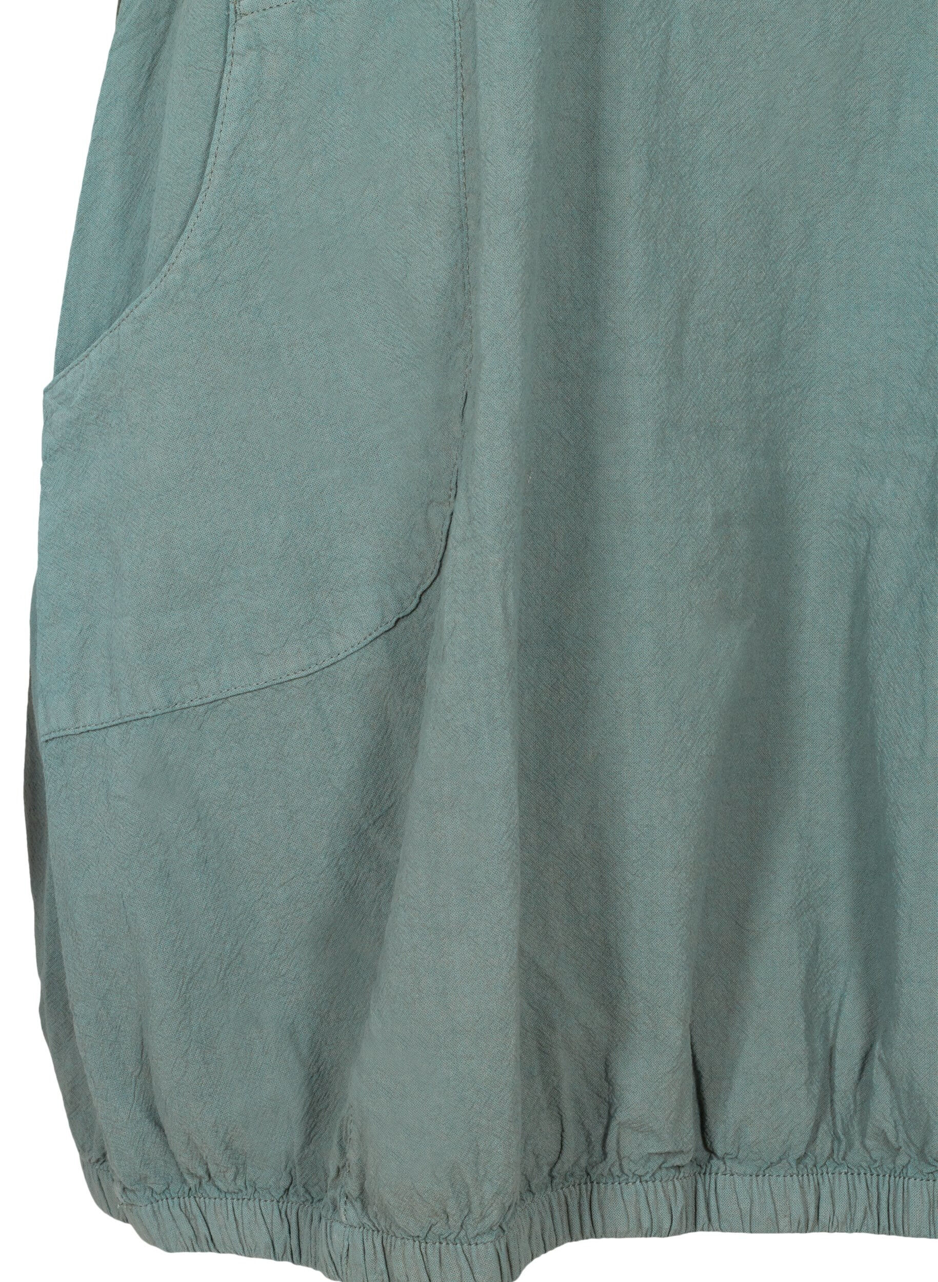 Zizzi &Auml;rmelloses Kleid aus Baumwolle, Balsam Green, Packshot image number 3