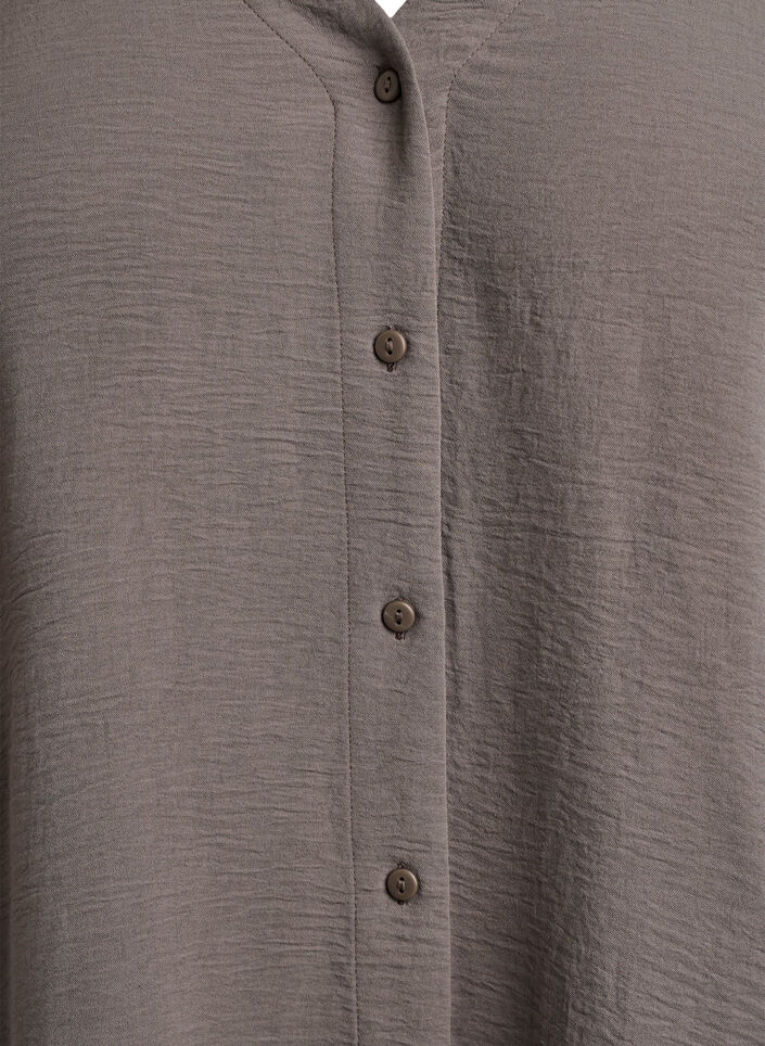 Bluse mit V-Ausschnitt und 3/4-&Auml;rmeln, Beige, Packshot image number 2
