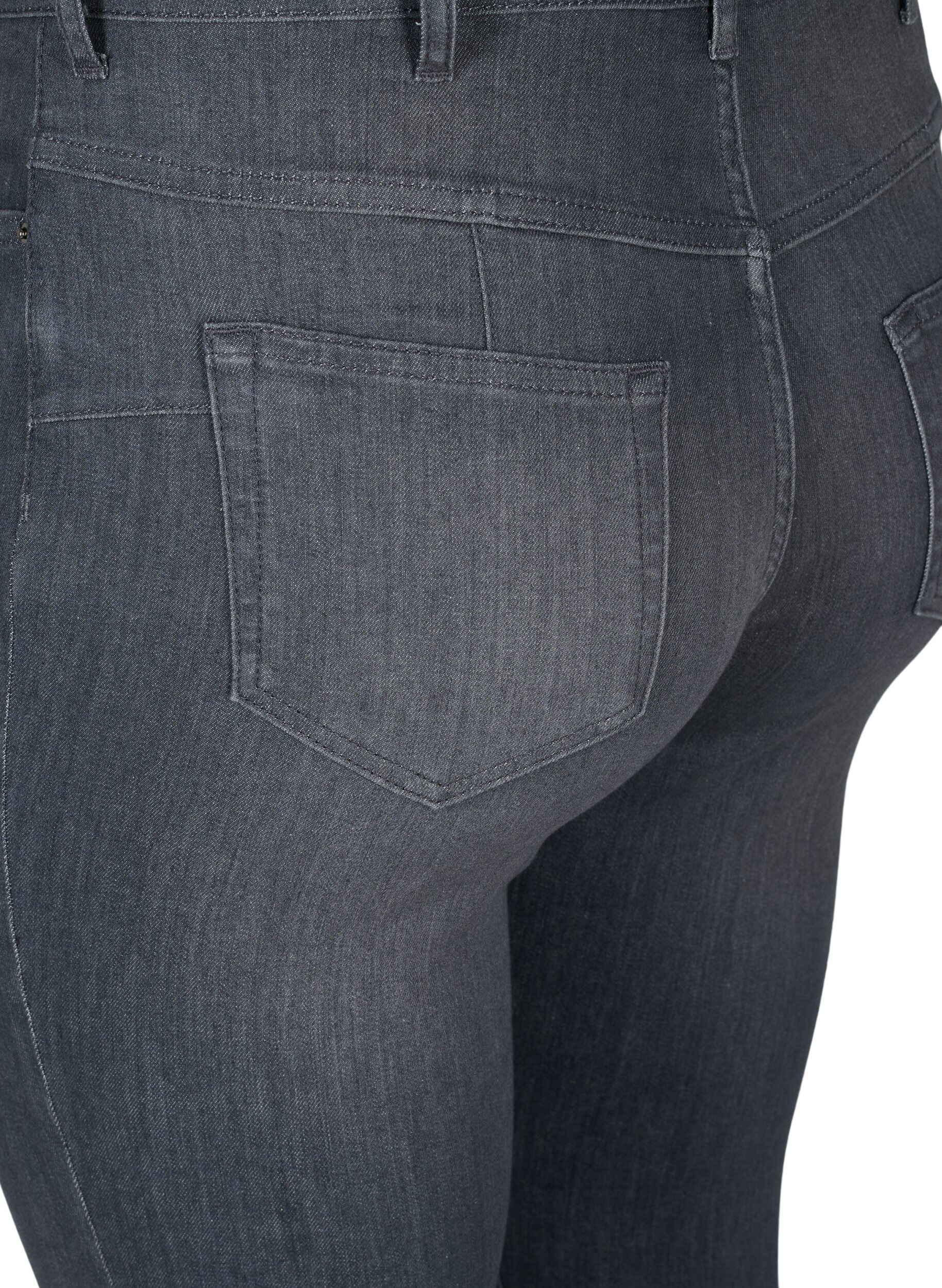 Zizzi Amy Jeans mit hoher Taille und Push Up, Grey Denim, Packshot image number 3