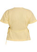 Bluse aus einer Baumwollmischung mit V-Ausschnitt und Bindeband, Gelb, Packshot image number 1