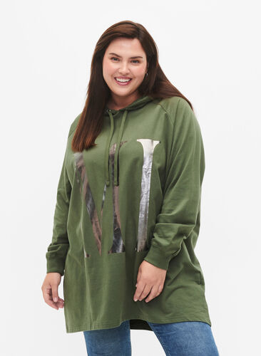 Übergroßes Sweatshirt aus Bio-Baumwolle, Thyme MIND, Model image number 0