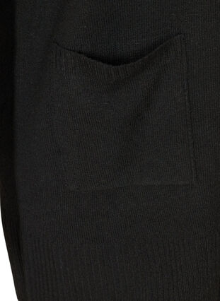 Langer, gestrickter Cardigan mit Taschen, Black, Packshot image number 3