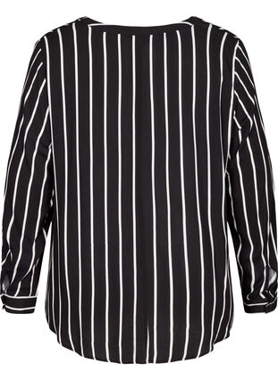 Geblümte Bluse aus Viskose, Black White stripe, Packshot image number 1