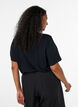 Bluse mit Spitzeneinsatz und Ballon&auml;rmeln, Schwarz, Model image number 2
