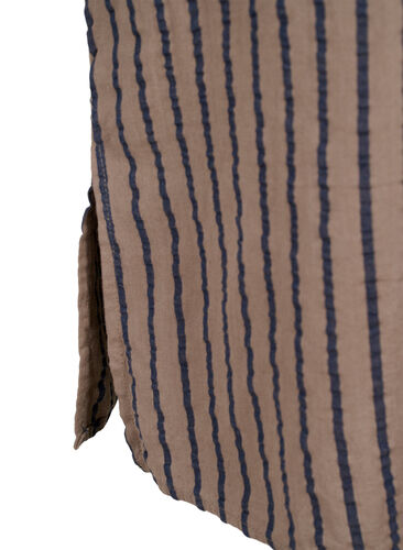 Gestreifter Baumwollkleid mit 3/4 Ärmeln, Falcon/Navy Stripe, Packshot image number 3