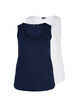 2er-Pack Basic Tanktop in Ripp Optik, Navy B/B White, Packshot image number 0