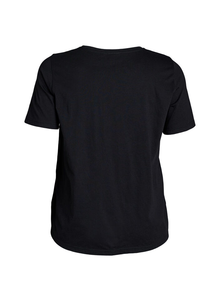 T-Shirt mit Print, Schwarz, Packshot image number 1
