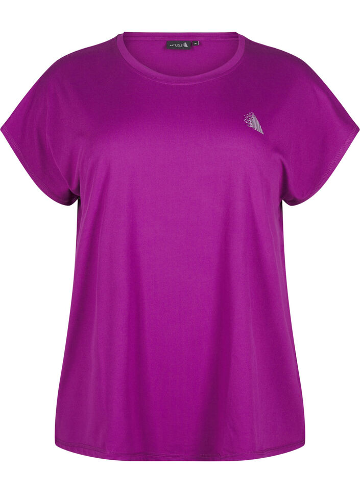 Einfarbiges Trainings-T-Shirt, Lila, Packshot image number 0