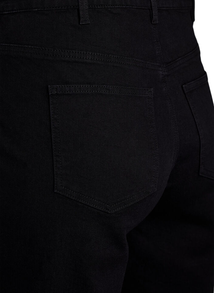 FLASH - Locker sitzende Jeansshorts mit hoher Taille, Schwarz, Packshot image number 3