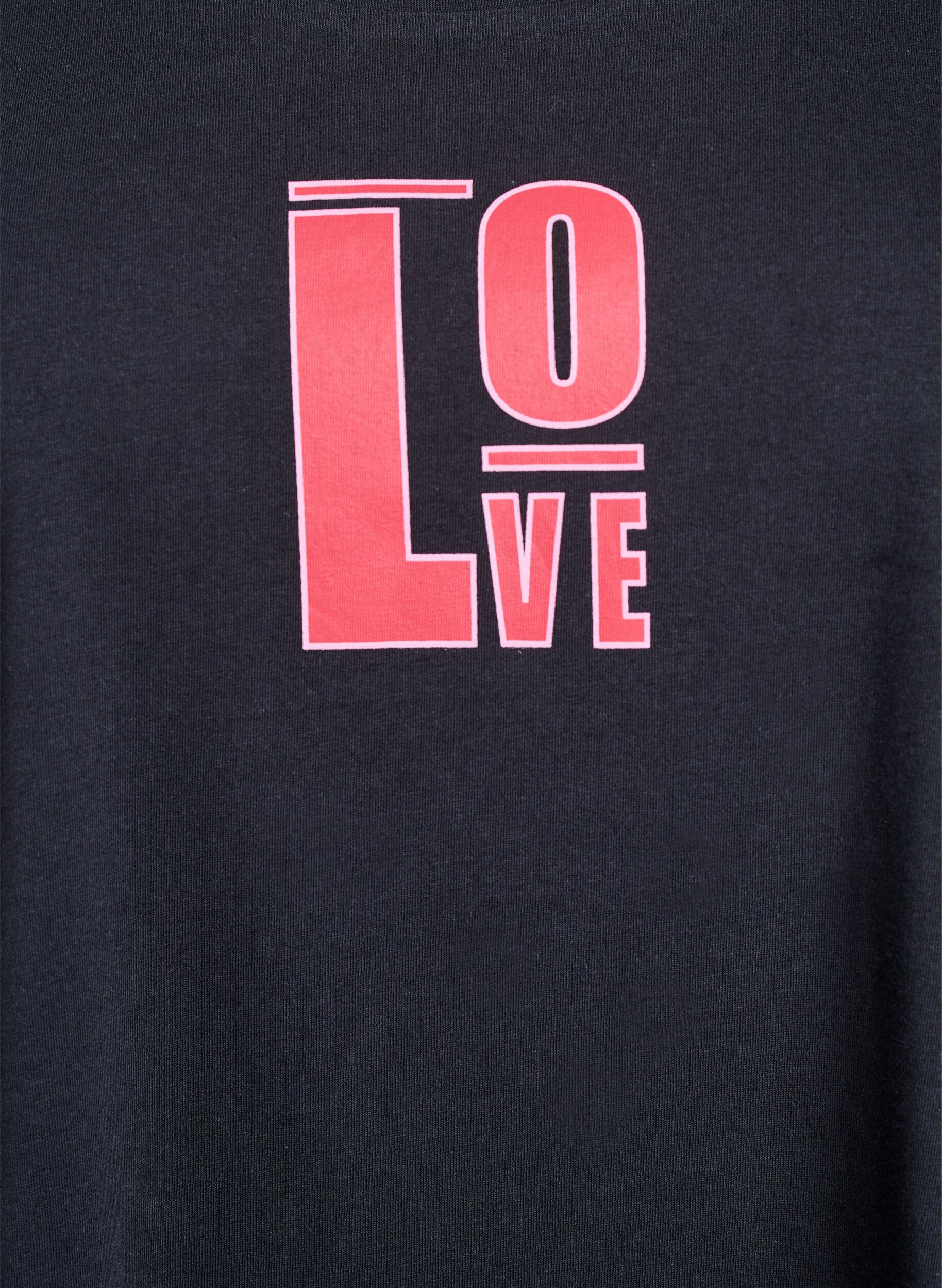 Zizzi Langes Nachthemd aus Bio-Baumwolle mit Print, Grau, Packshot image number 2