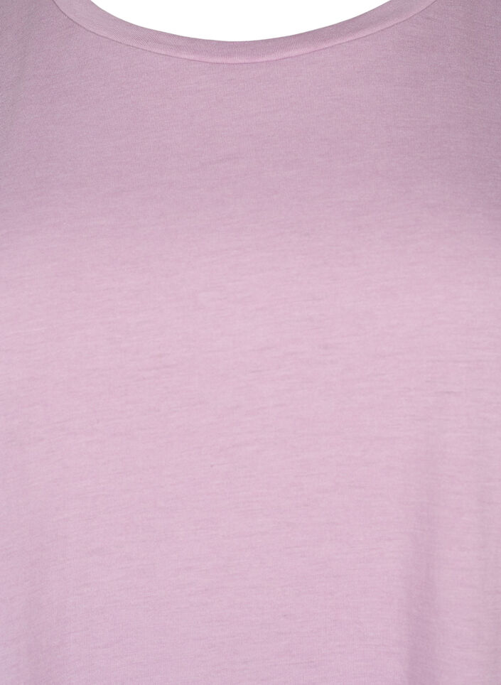 Kurz&auml;rmeliges T-Shirt aus einer Baumwollmischung, lila, Packshot image number 2