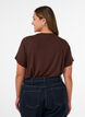 T-Shirt aus Viskose mit Strasssteinen, Braun, Model image number 2