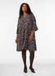 Kurzes A-Linien-Kleid aus Jersey mit Allover-Print, Dunkles Bordeaux, Model image number 1