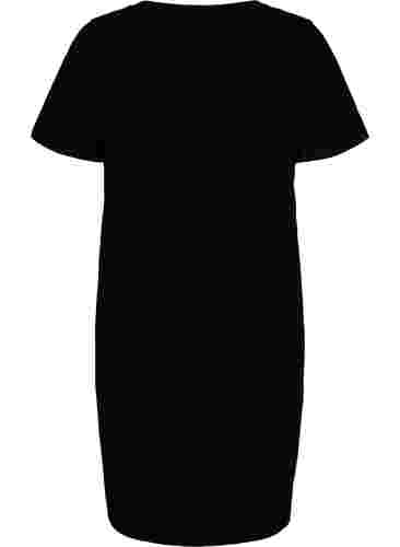 Nachthemd aus Baumwolle mit Print, Black w. Gold Foil, Packshot image number 1