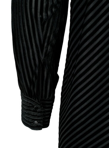 Strukturiertes Kleid aus Velours, Black, Packshot image number 4