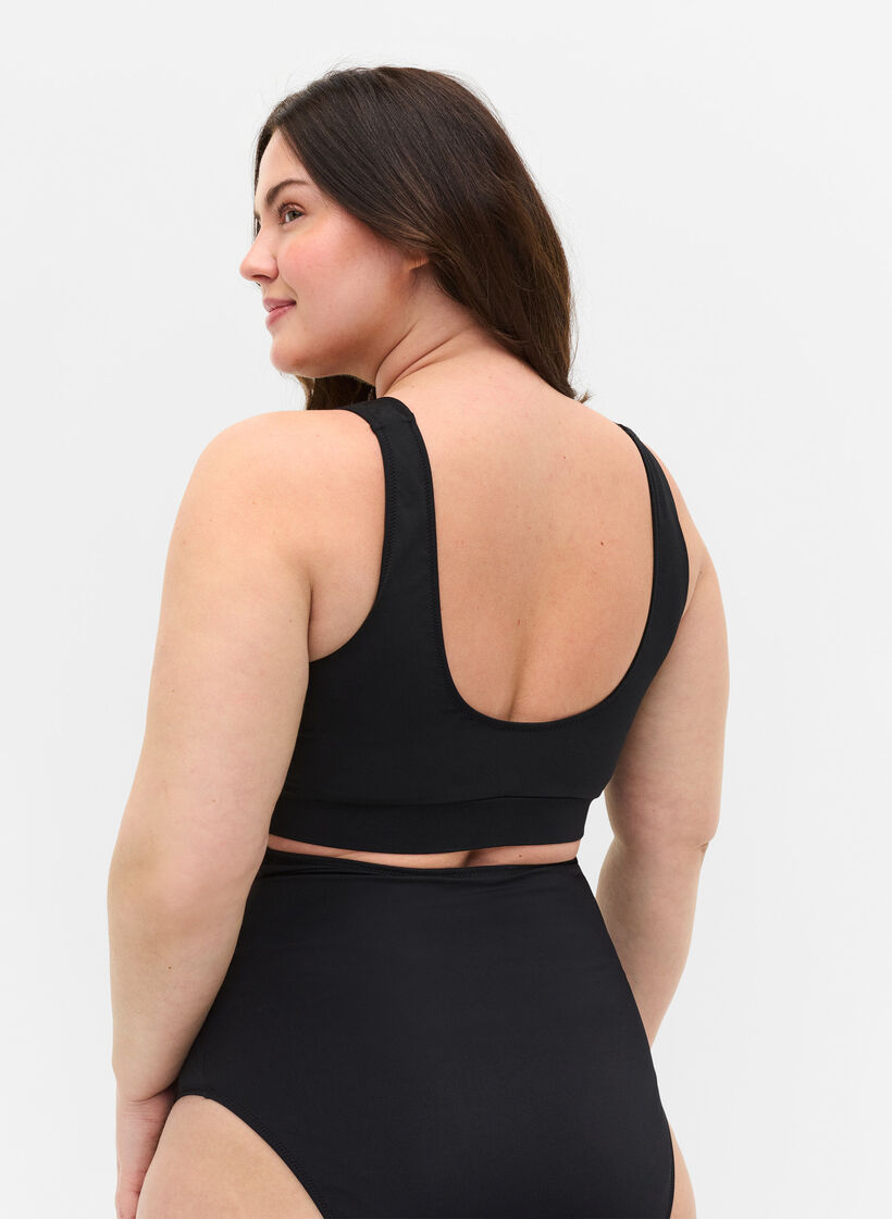 Bikini-Top mit Rundhalsausschnitt, Black, Model image number 1