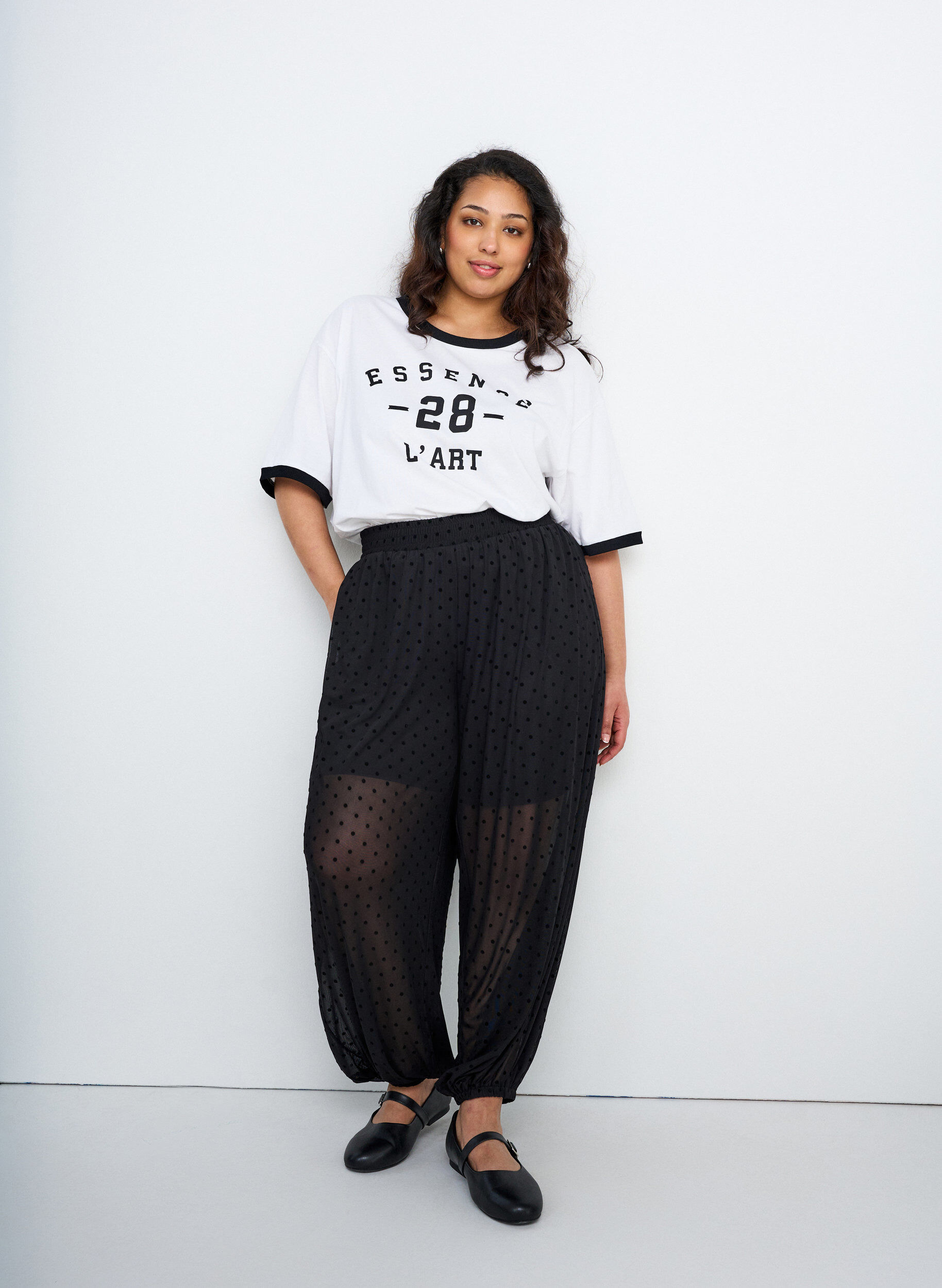 ZizziT-Shirt aus Baumwolle mit Textprint und Boxy-Fit, Wei&szlig;, Image image number 0