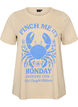 T-shirt aus Baumwolle mit Print, Beige, Packshot image number 0
