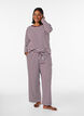 Gestreifte Schlafanzughose mit hoher Taille und weiten Beinen, Rot, Model image number 0