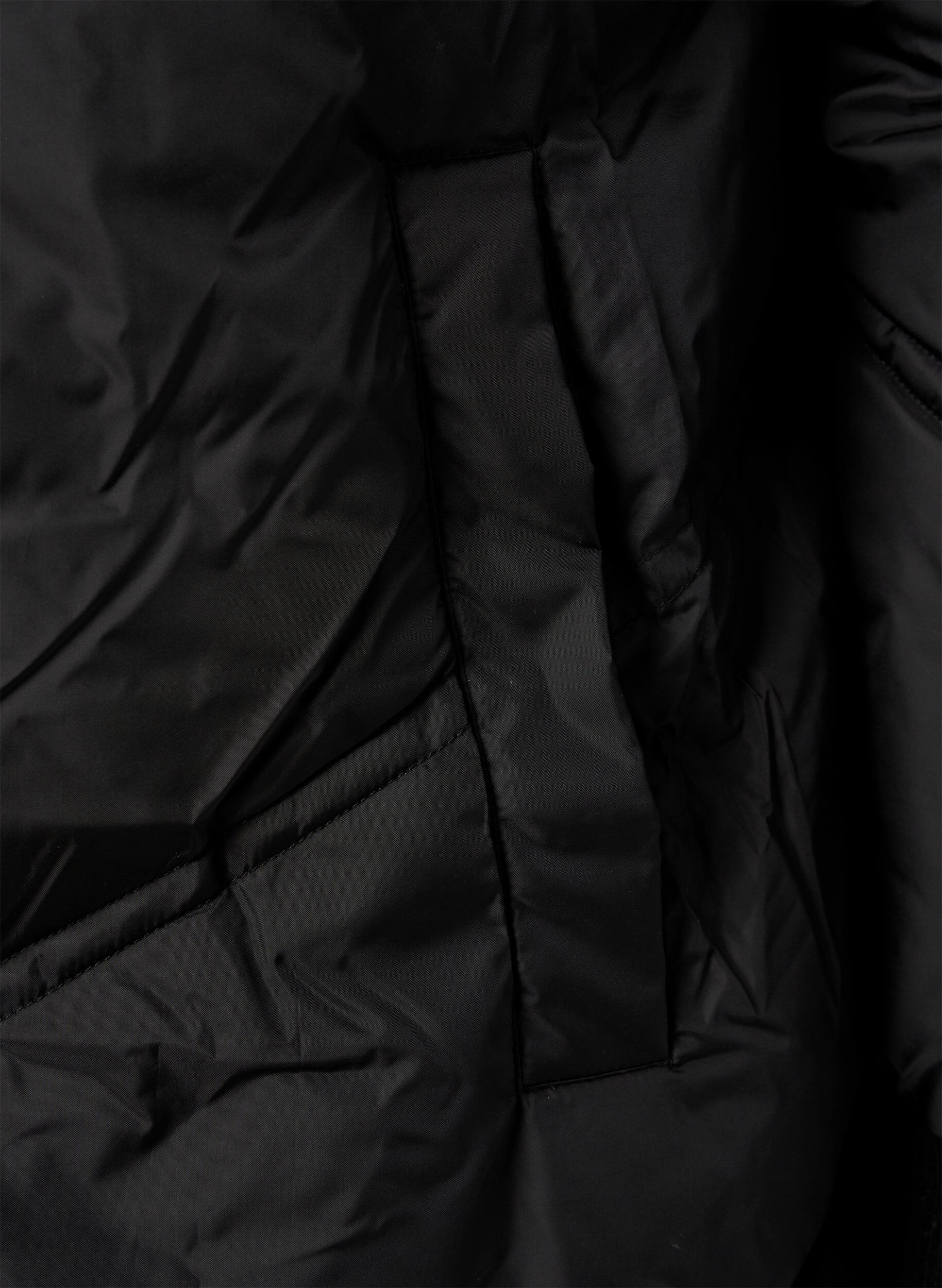 Zizzi Lange Pufferwinterjacke, Black, Packshot image number 3