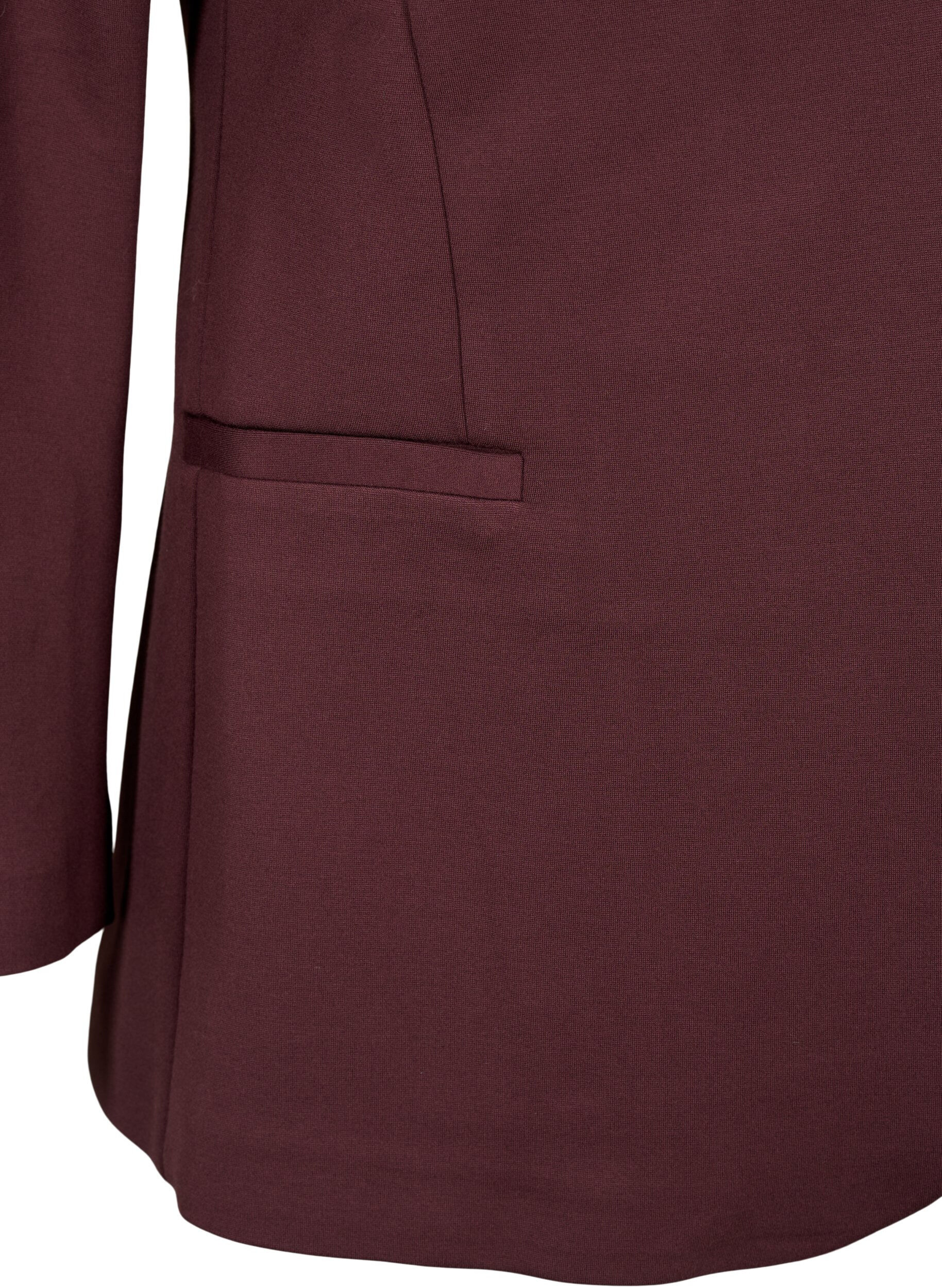 Zizzi Schlichter Blazer mit Knopfverschluss, Dunkles Bordeaux, Packshot image number 3