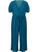 Jumpsuit mit Falten, Bindedetail und weiten Ärmeln, Blau, Packshot image number 0