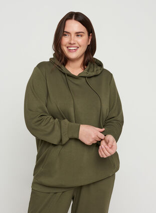 Sweatshirt mit Taschen und Kapuze, Ivy Green, Model image number 0