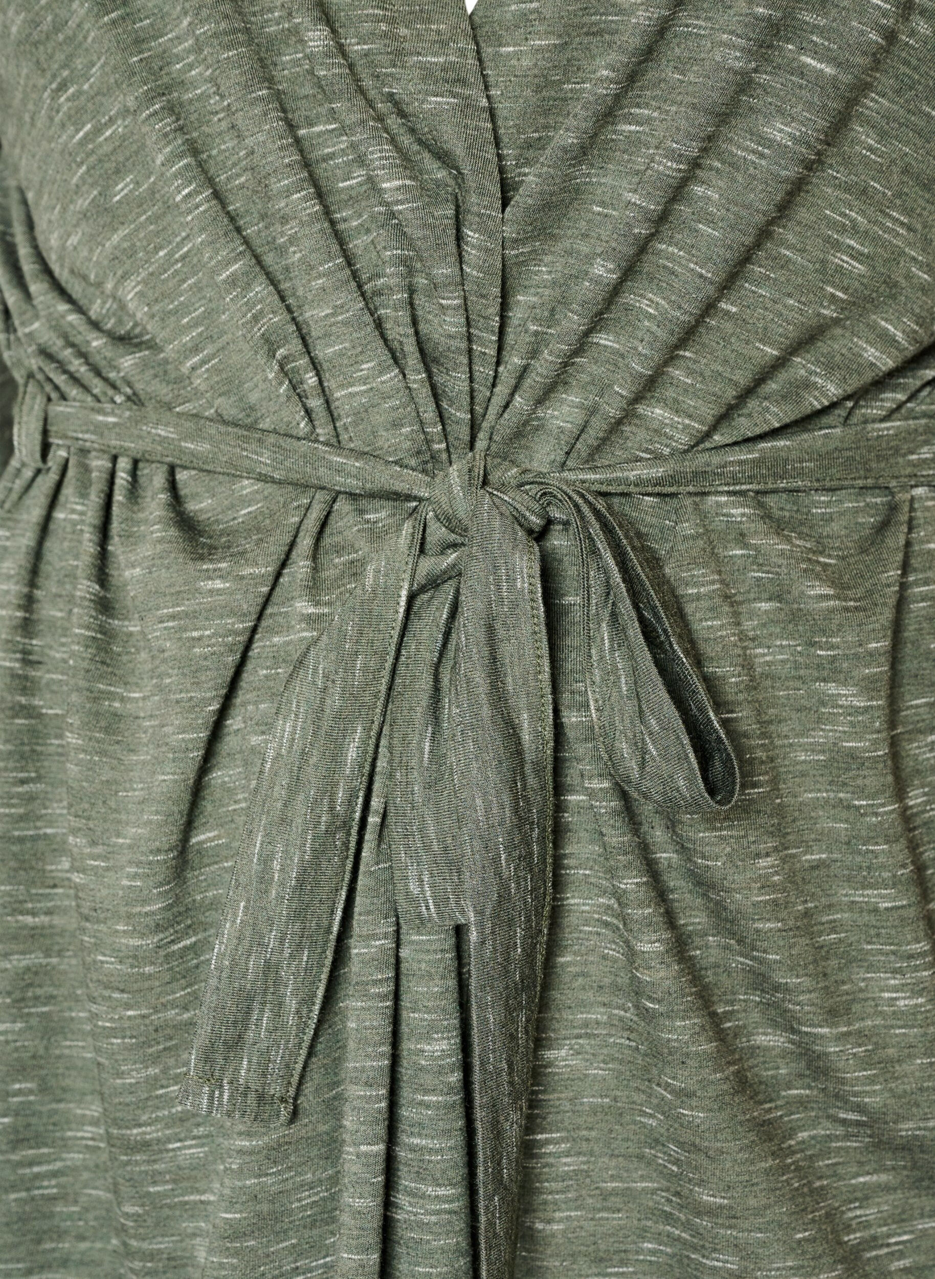 ZizziLange Jersey-Strickjacke mit Bindeg&uuml;rtel, Gr&uuml;n, Packshot image number 2