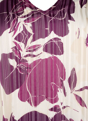 Bedrucktes Kleid mit V-Ausschnitt und 3/4-Ärmeln, D.Purple Graphic AOP, Packshot image number 2