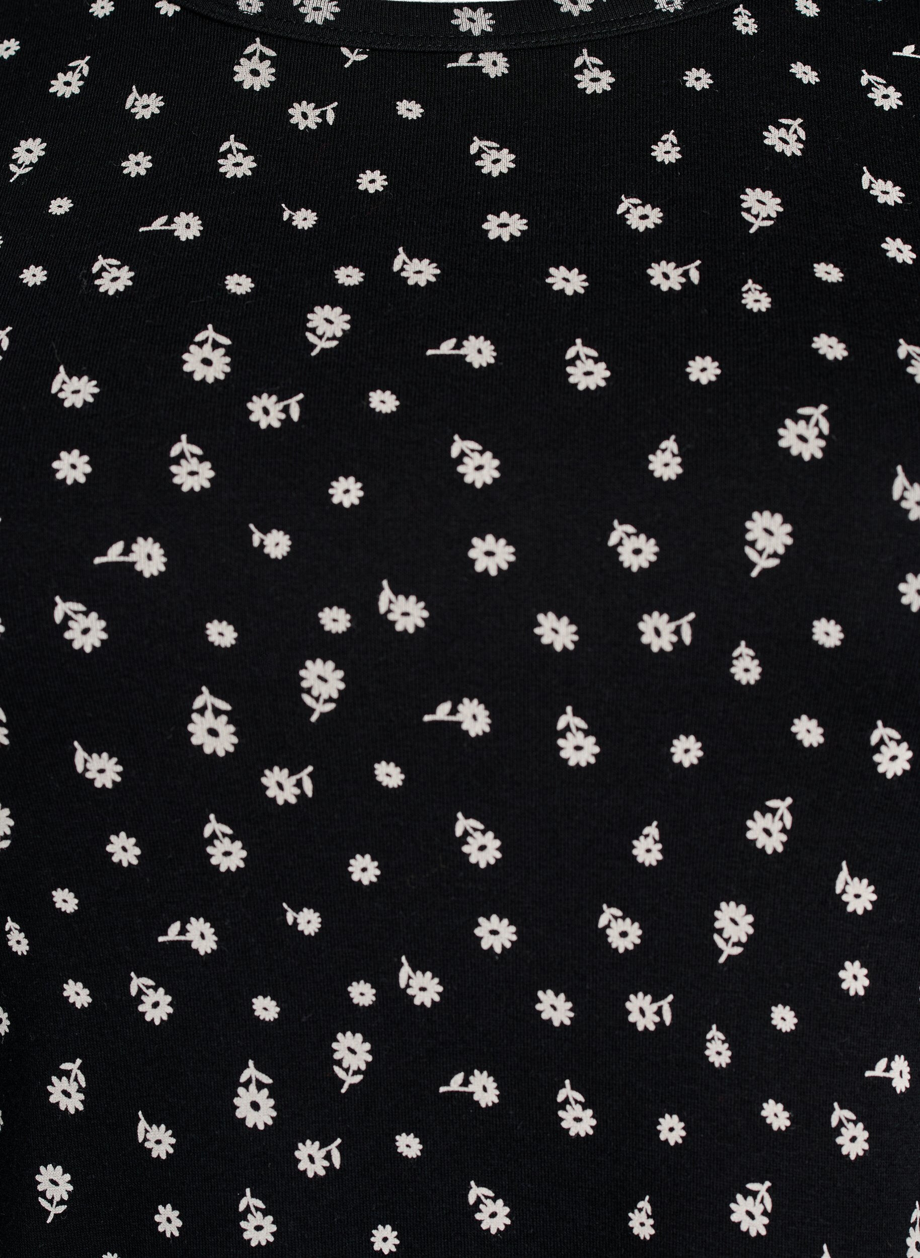 Zizzi T-Shirt aus Baumwolle mit Allover-Druck, Schwarz, Packshot image number 2