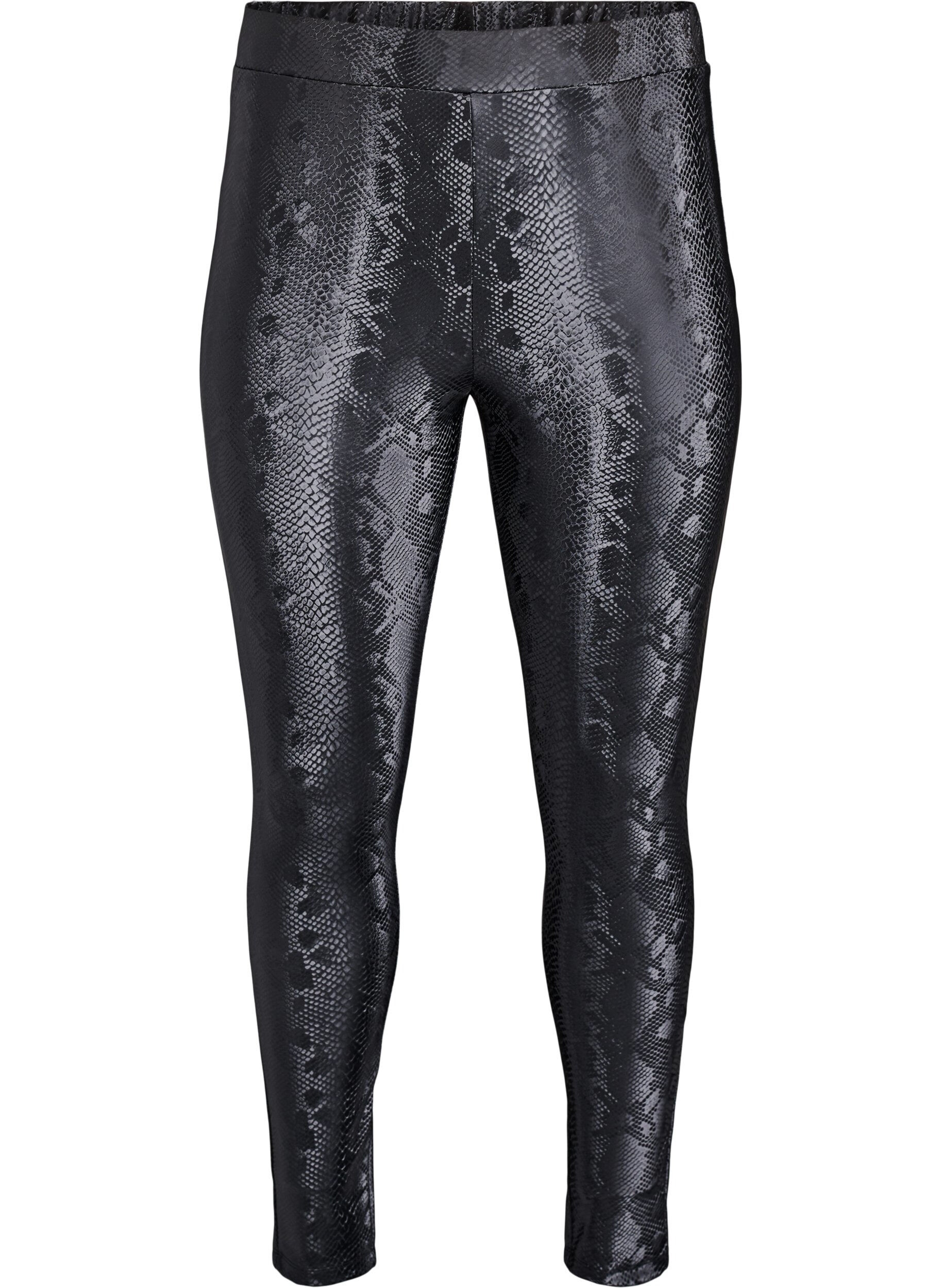 Leggings aus Kunstleder mit Animal-Print