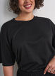 T-Shirt mit Strasssteinen und Rundhalsausschnitt, Schwarz, Model image number 3