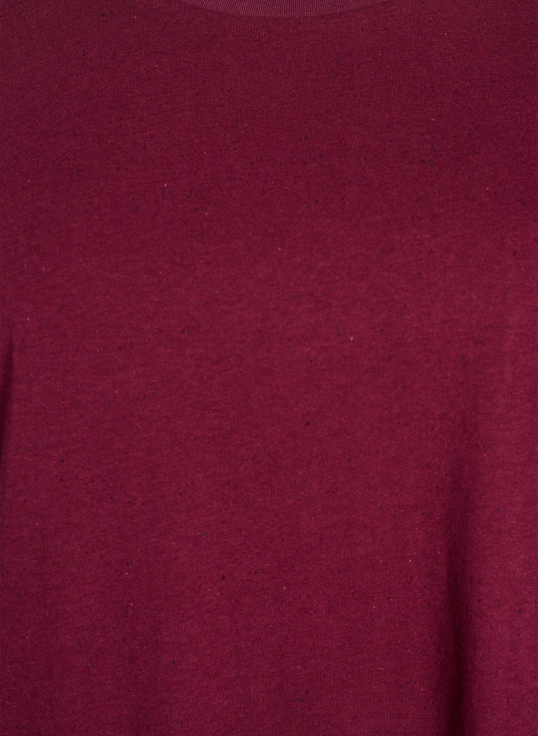 Zizzi Baumwoll-T-Shirt mit Rundhalsausschnitt, Dunkles Bordeaux, Packshot image number 2