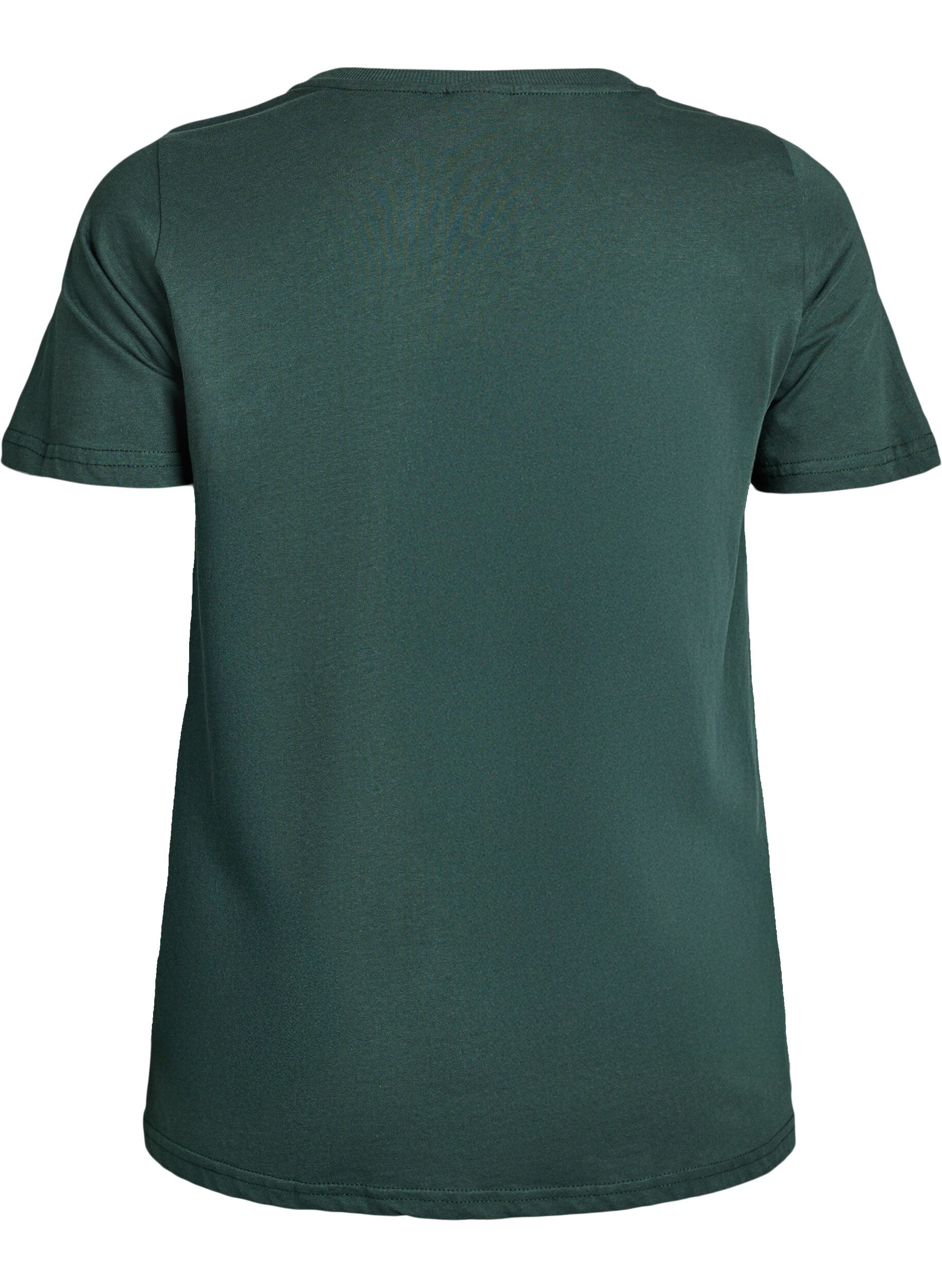 ZizziWeihnachts-T-Shirt aus Bio-Baumwolle, Gr&uuml;n, Packshot image number 1