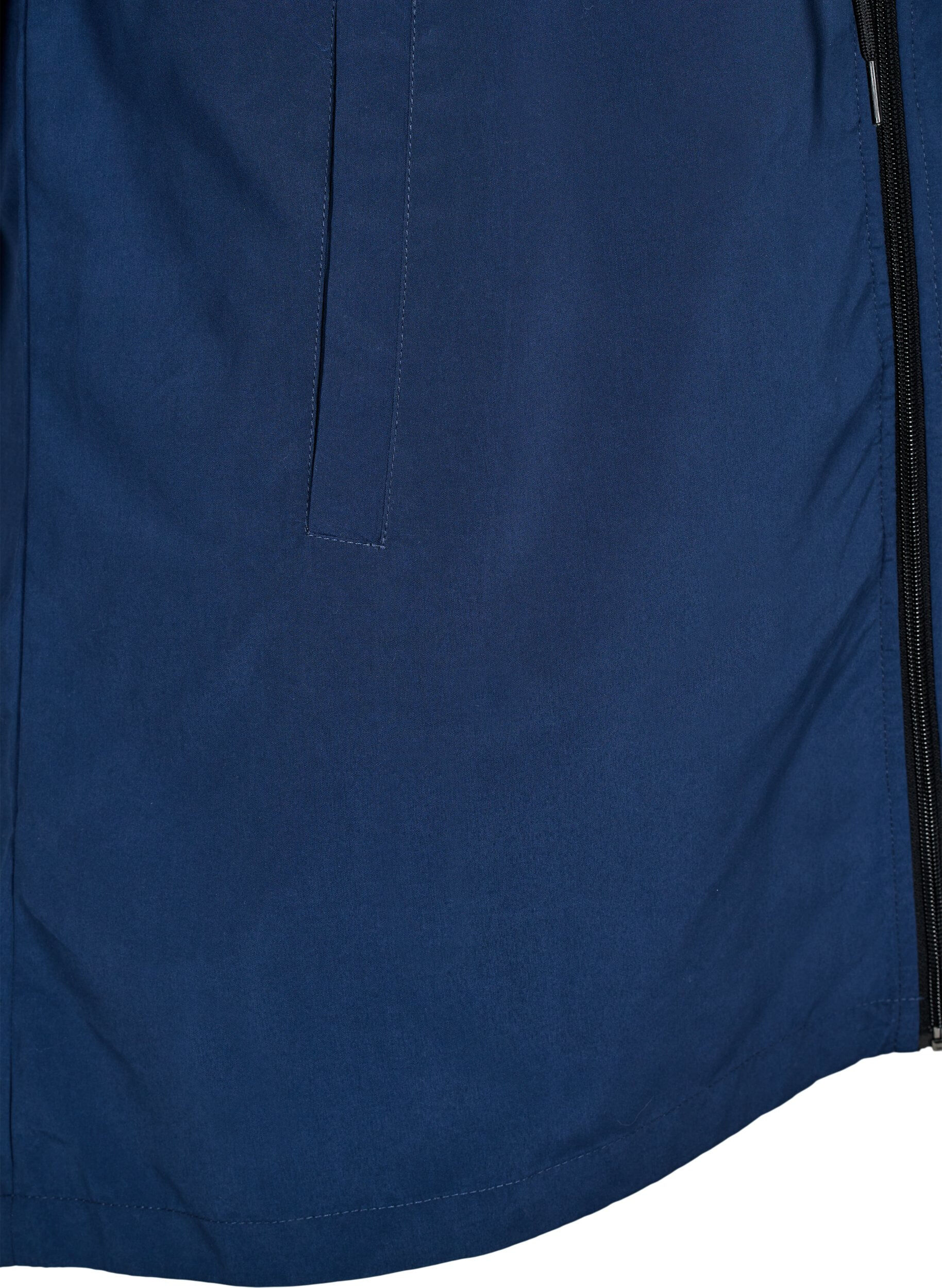 Zizzi FLASH - Leichter Parka mit Kapuze, Blau, Packshot image number 3