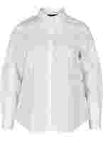 Hemdbluse aus Bio-Baumwolle mit Kragen und Knöpfen, White, Packshot