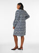 Gemustertes Kleid aus Viskose mit langen &Auml;rmeln, Blau, Model image number 2